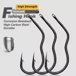 Automatic Flip Fishing Hooks – 50Pcs High Carbon Steel Barbed Carp Hooks