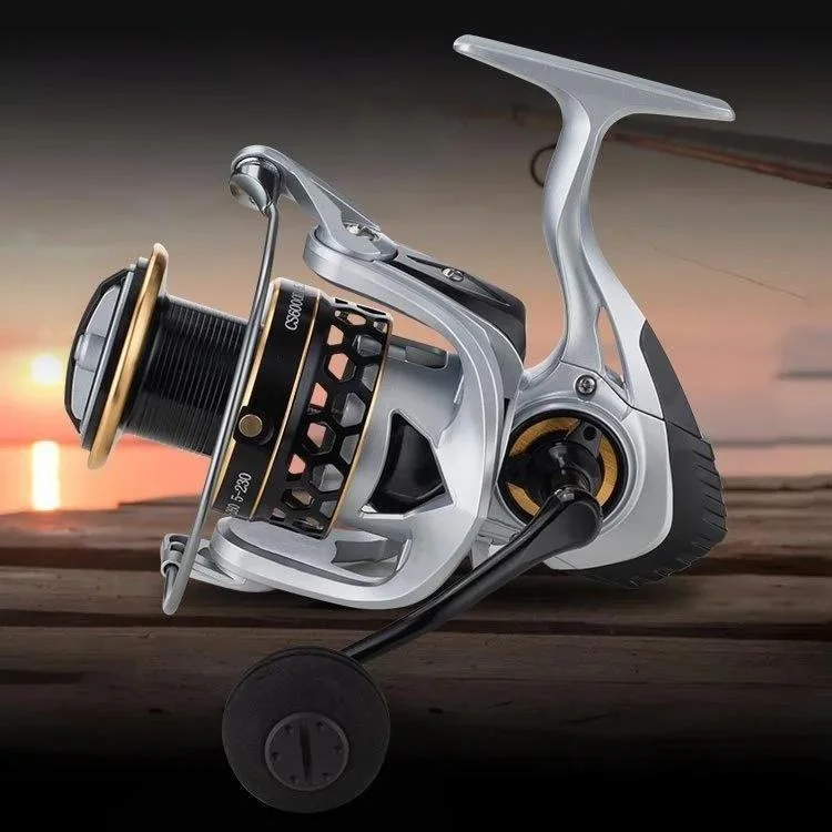 High Drag Saltwater Spinning Reel with Alloy Spool, 5.2:1 Gear Ratio, 2000-12000