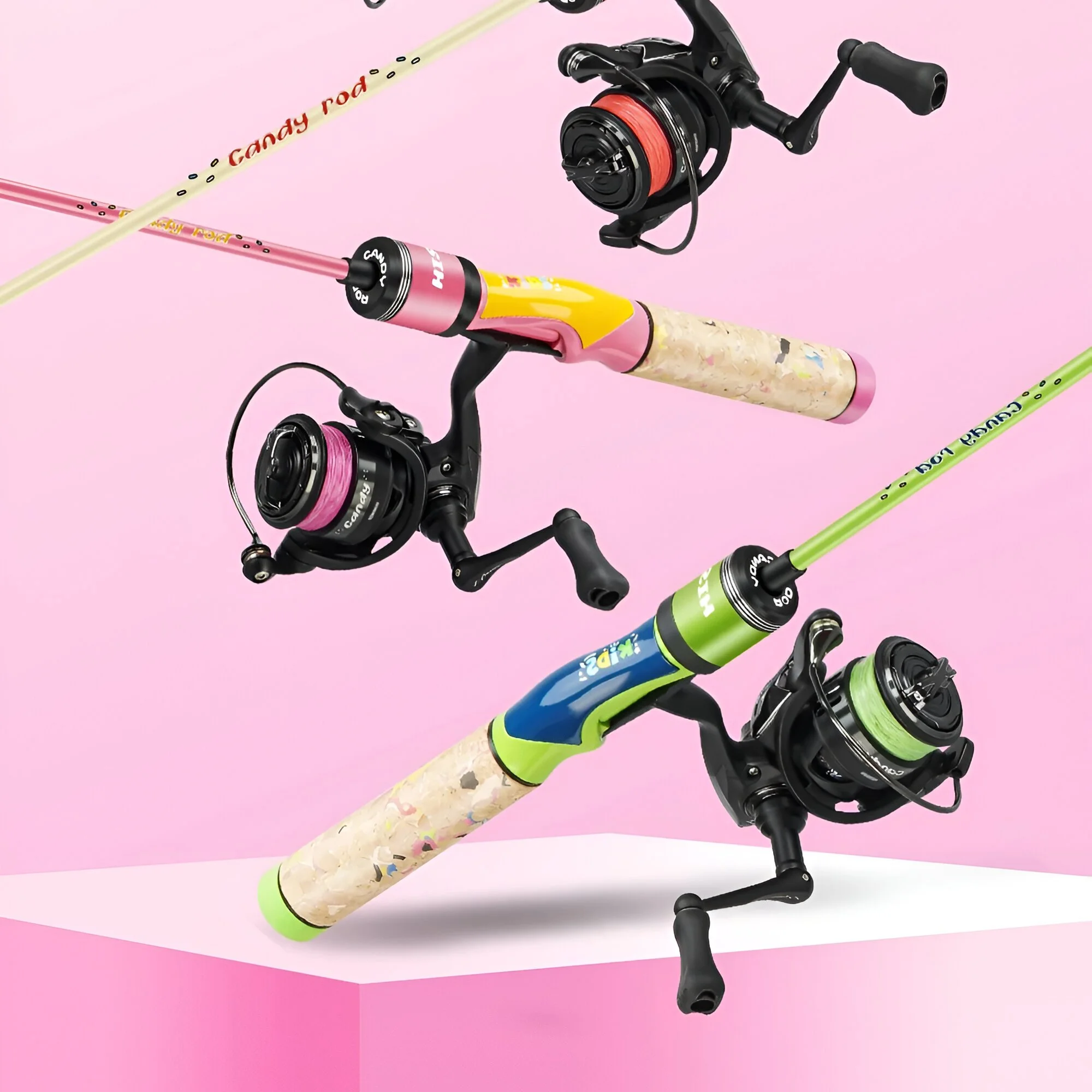 Lightweight Parent-Child Fishing Rod & Reel Combo with Cork Handle (3.9–5.5 ft)