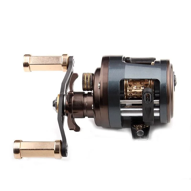 Metal Baitcasting Drum Reel with 11+1 Bearings & Carbon Handle for Sea Fishing