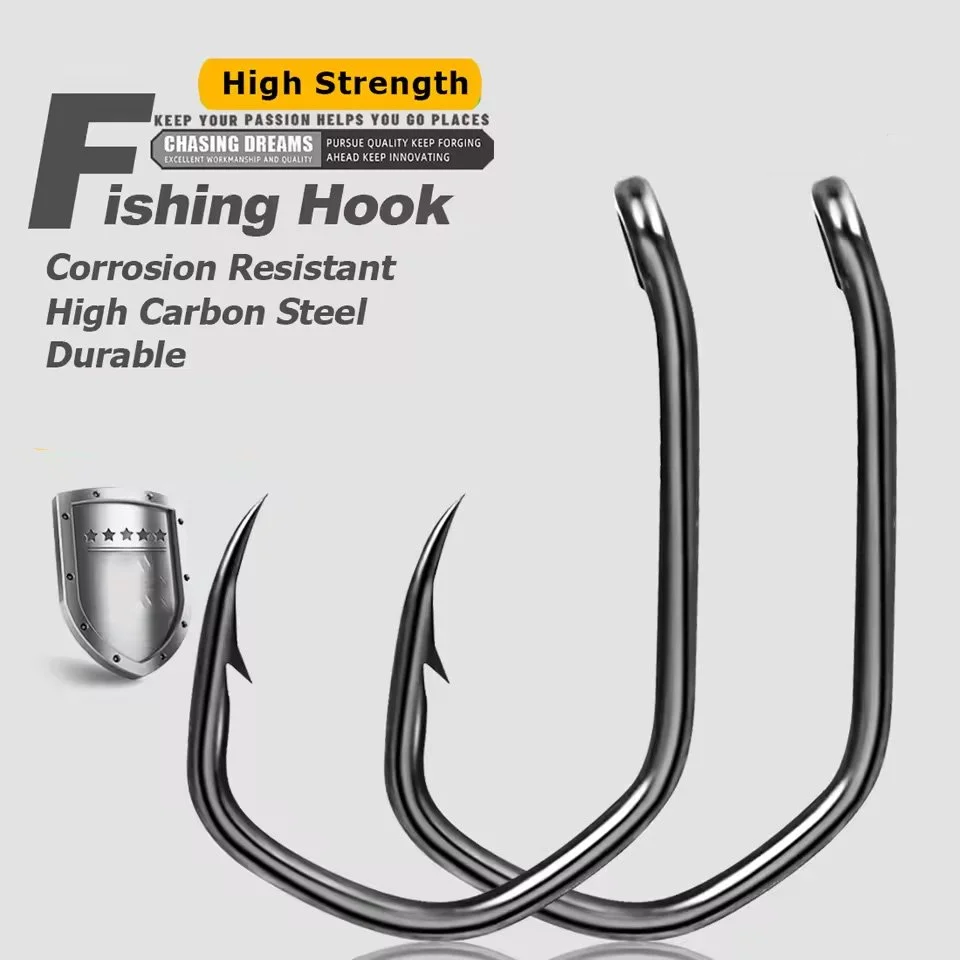 PTFE Coated Barbed Fishing Hooks - 50Pcs High Carbon Steel Carp Hooks