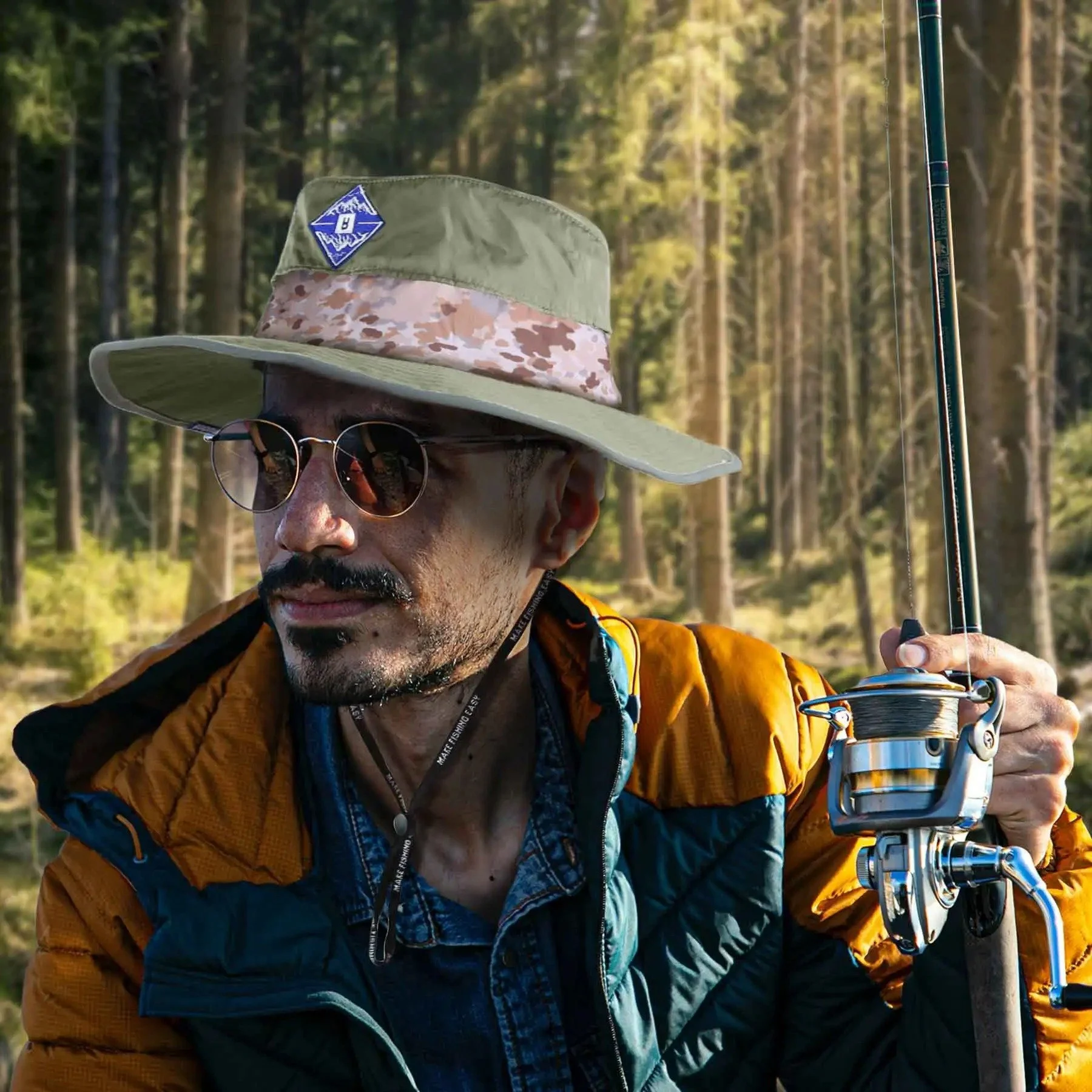 Breathable Sun Protection Hat with Reflective Brim for Fishing & Outdoor Sports