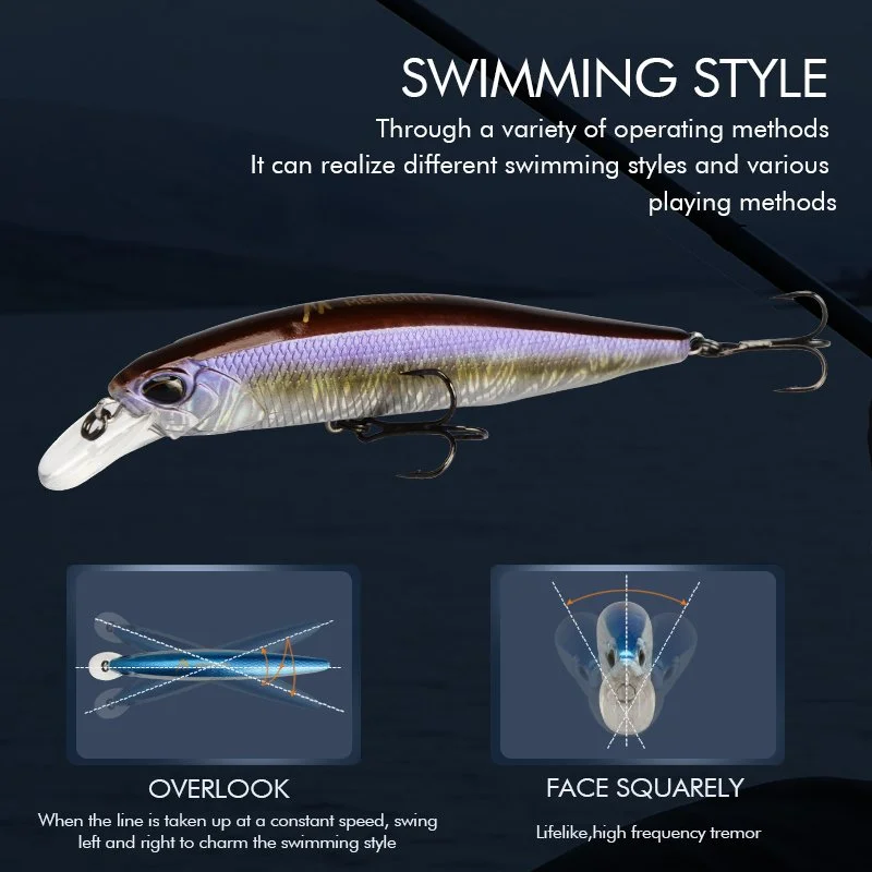 5PCS Floating Minnow Fishing Lure Set – 14g Hard Bait Wobblers with Treble Hooks