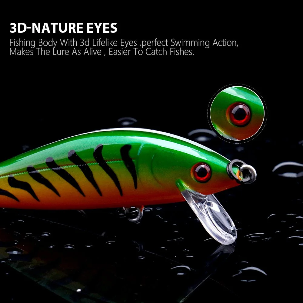 3pcs 2.75in 0.35oz Sinking Minnow Fishing Lure Kit with Tackle Box