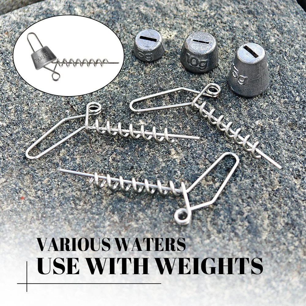 Shallow Screw Softbait Rig System – Stainless Steel Curltail Twist Lock (20pcs)