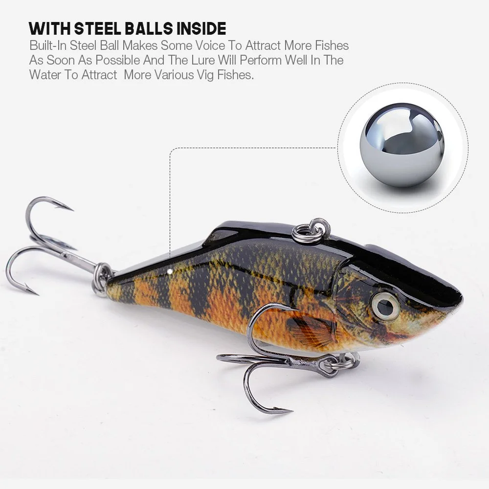 13g 2.75in VIB Sinking Rattling Fishing Lure for Pike, Bass & Winter Fishing