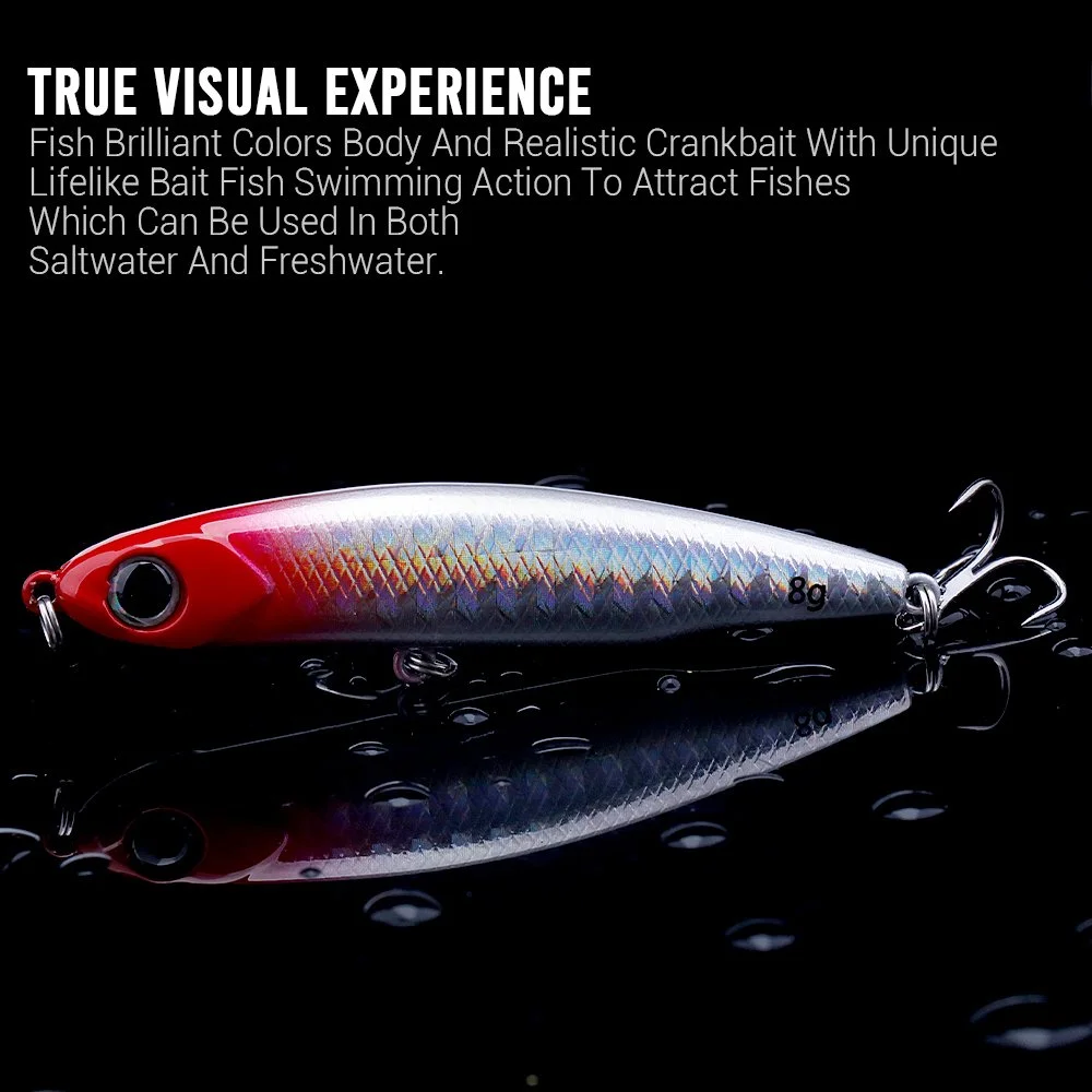 Sinking Pencil Fishing Lure 3g/8g Hard Bait Crankbait for Bass & Trout