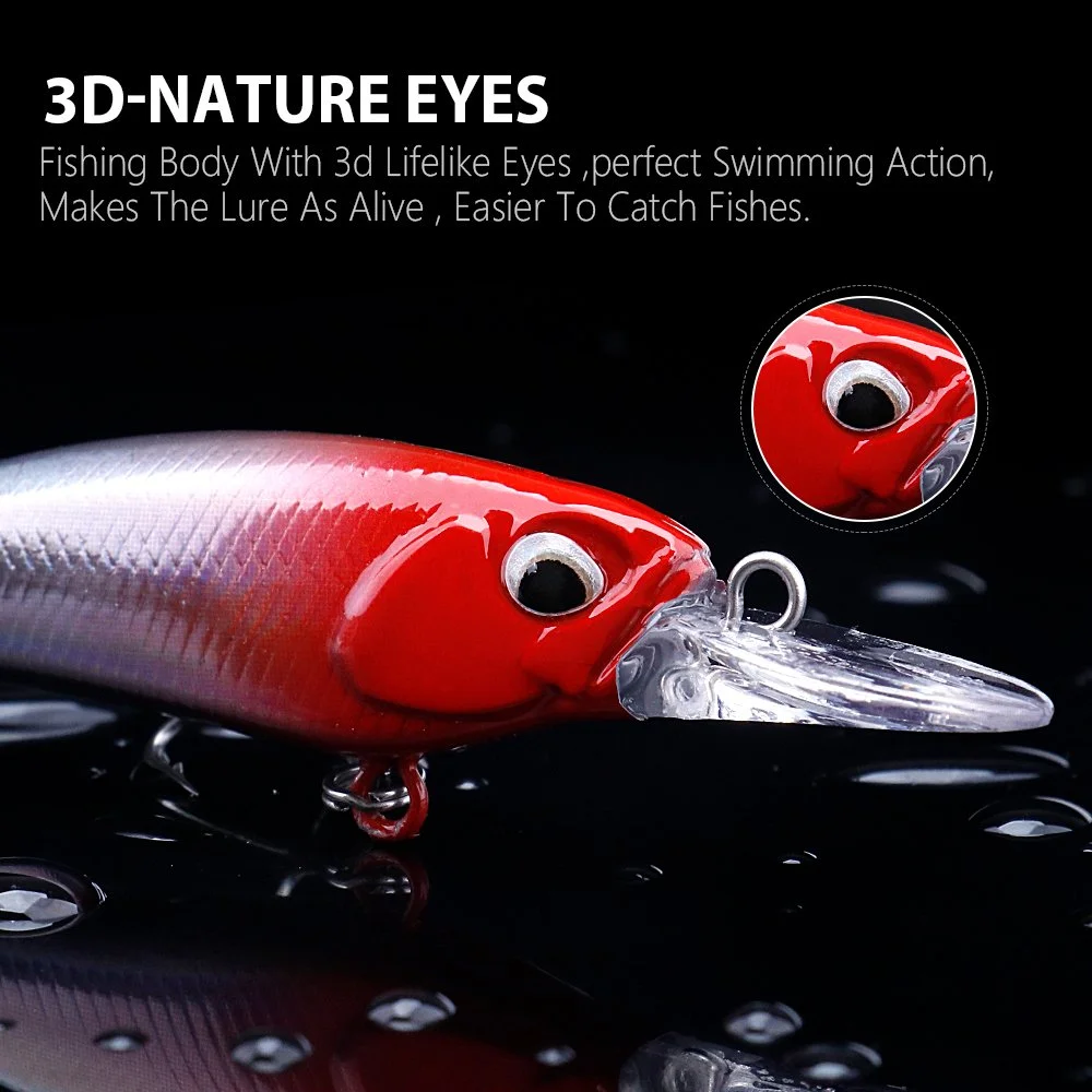 Deep Diving 3" 5g Sinking Minnow Fishing Lure – Hard Crankbait Wobbler
