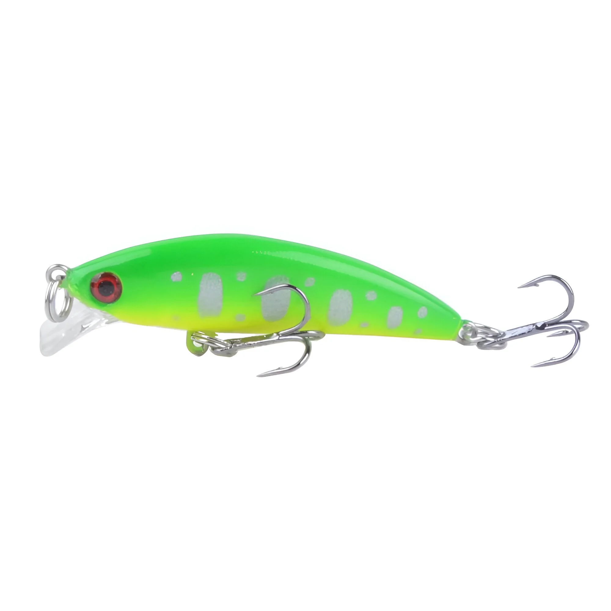 Sinking Wobbling Minnow Fishing Lure 2.16" 0.16oz with 3D Eyes and Treble Hooks