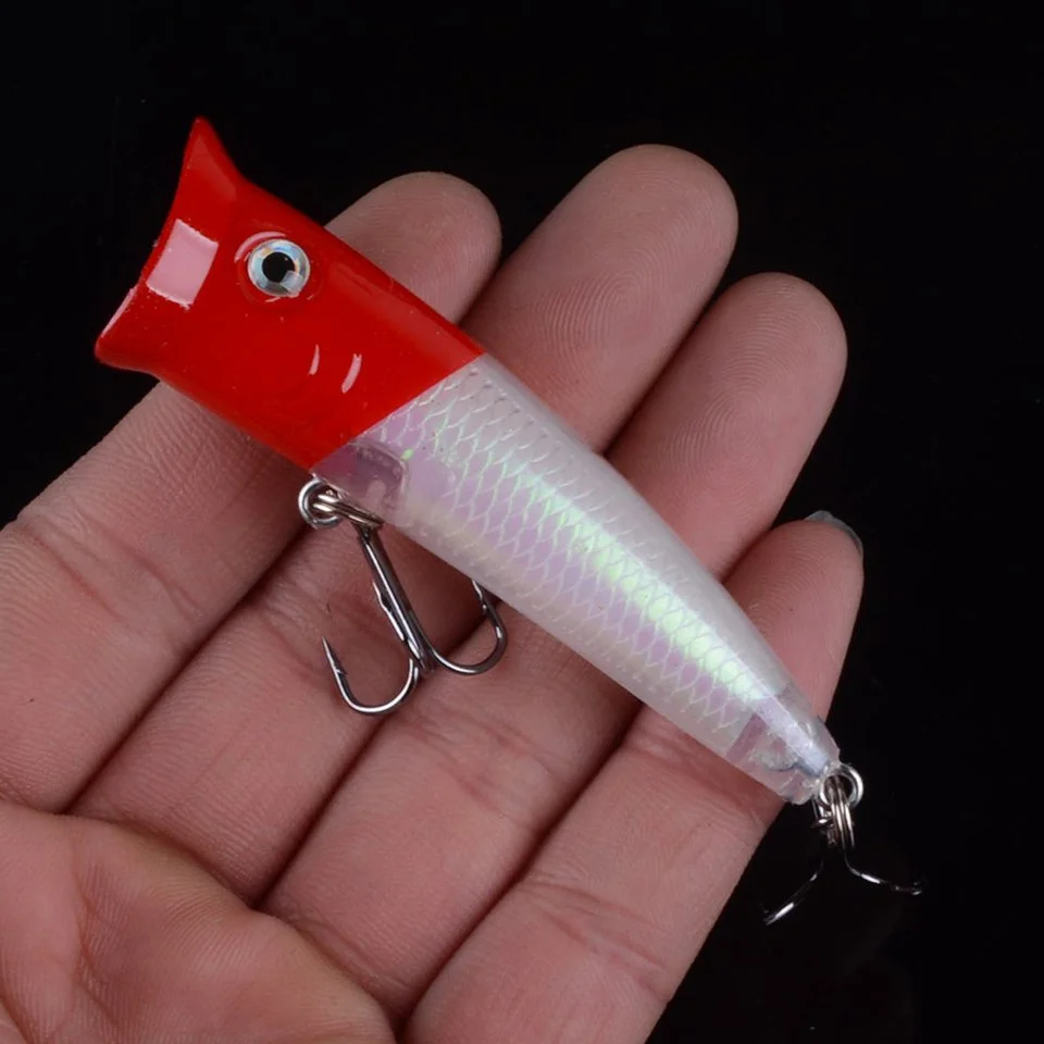 Topwater Laser Popper Fishing Lure 2.75" 0.35oz Hard Crankbait Bait
