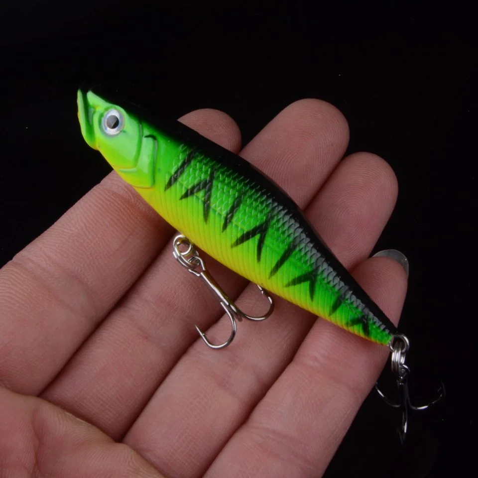 Topwater Minnow Fishing Lure 2.75" 0.24oz Popper Bait for Pike & Perch