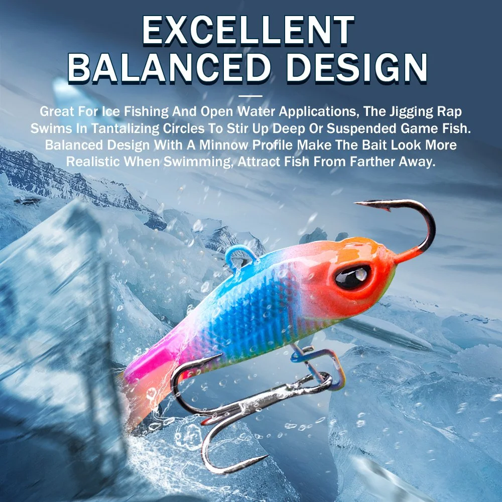 5pcs Ice Fishing Lure Kit - Sinking Jig Wobblers for Trout, Bass, Pike & Carp