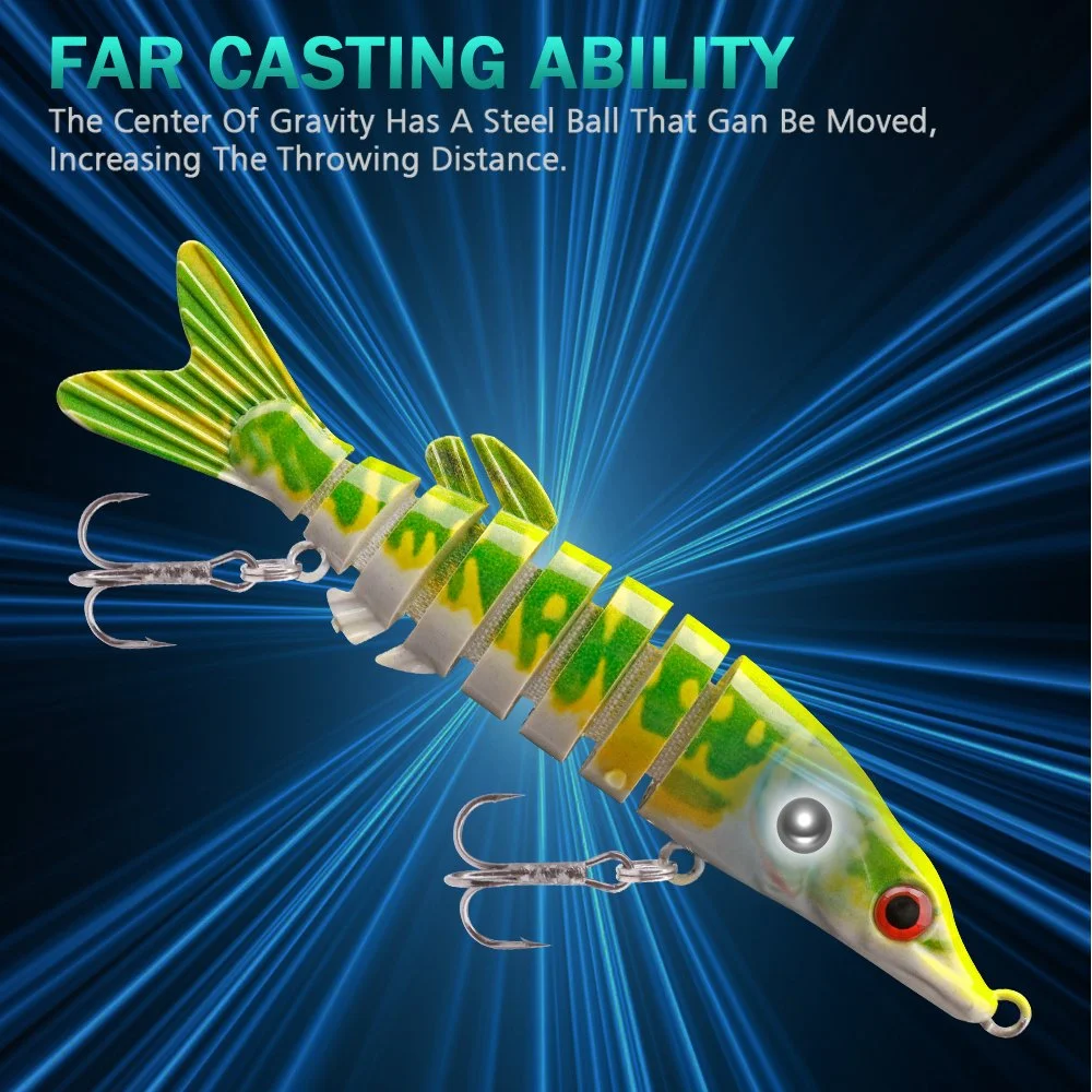 5pcs Pike Fishing Lures 8-Segment Swimbait Hard Bait Set Slow Sinking