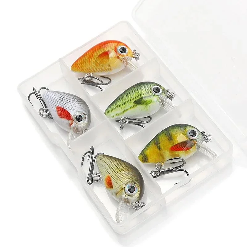 Mini Crankbait Fishing Lure Set 5pcs Floating Topwater Hard Baits