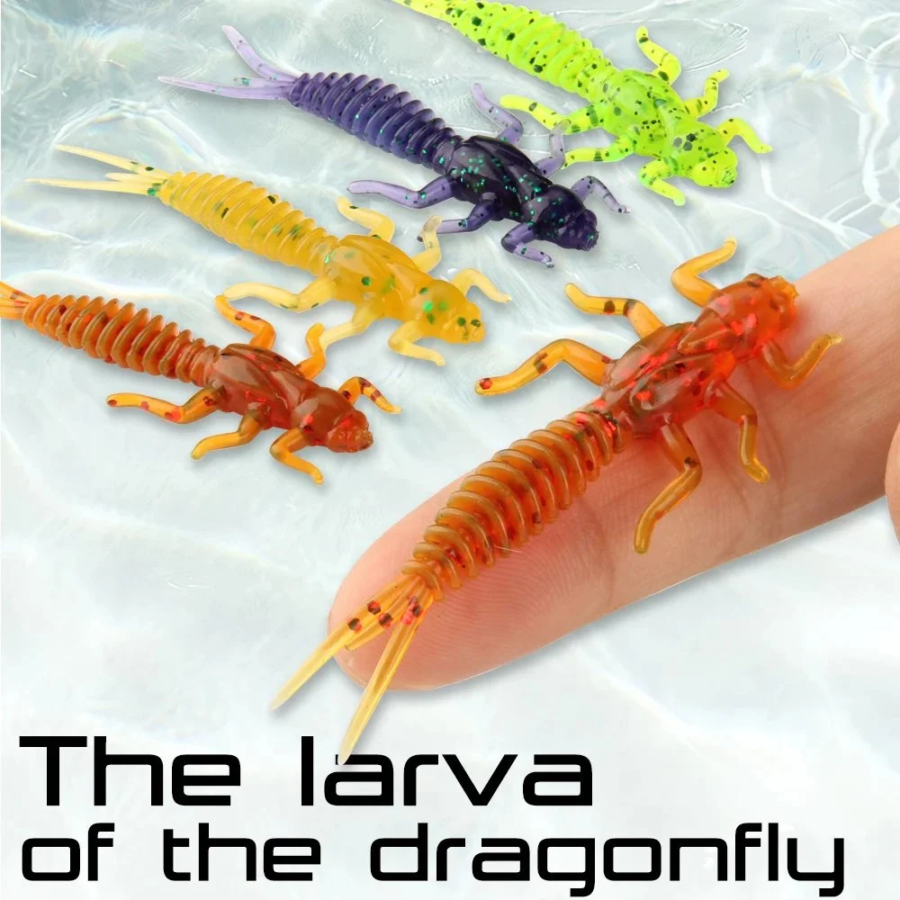 Realistic Dragonfly Larva Soft Fishing Lure – 10pcs Artificial Swimbait Set