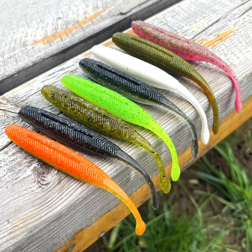 Soft Stick Worm Fishing Lure with Salt – Straight Tail Bait 3in/3.5in/4.3in 10pcs