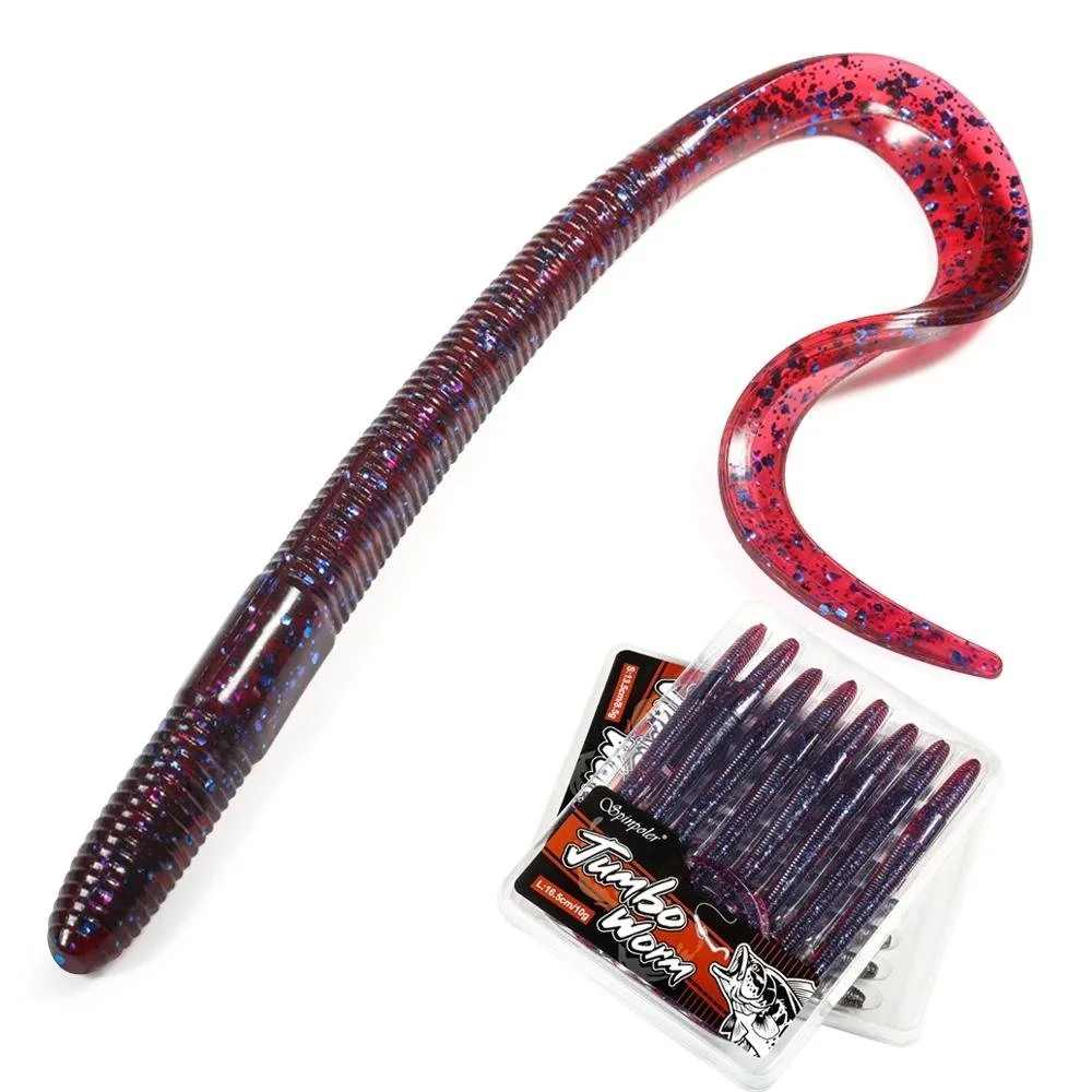 Soft Curl Tail Worm Lure 5.3in & 6.5in – Bass, Pike & Trout Fishing Bait