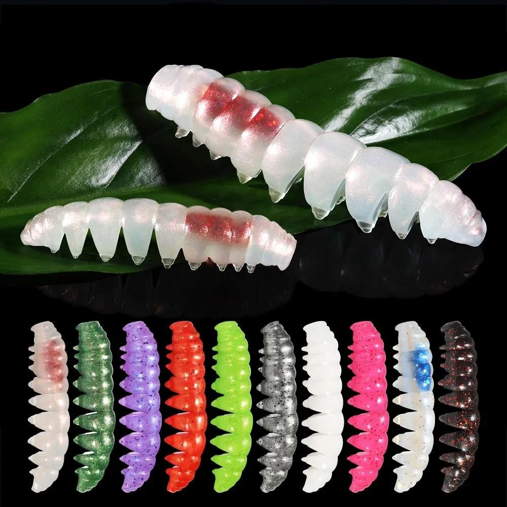 Multi-Use Soft Plastic Worm Fishing Lure 2in 2.8in for Bass Trout Walleye