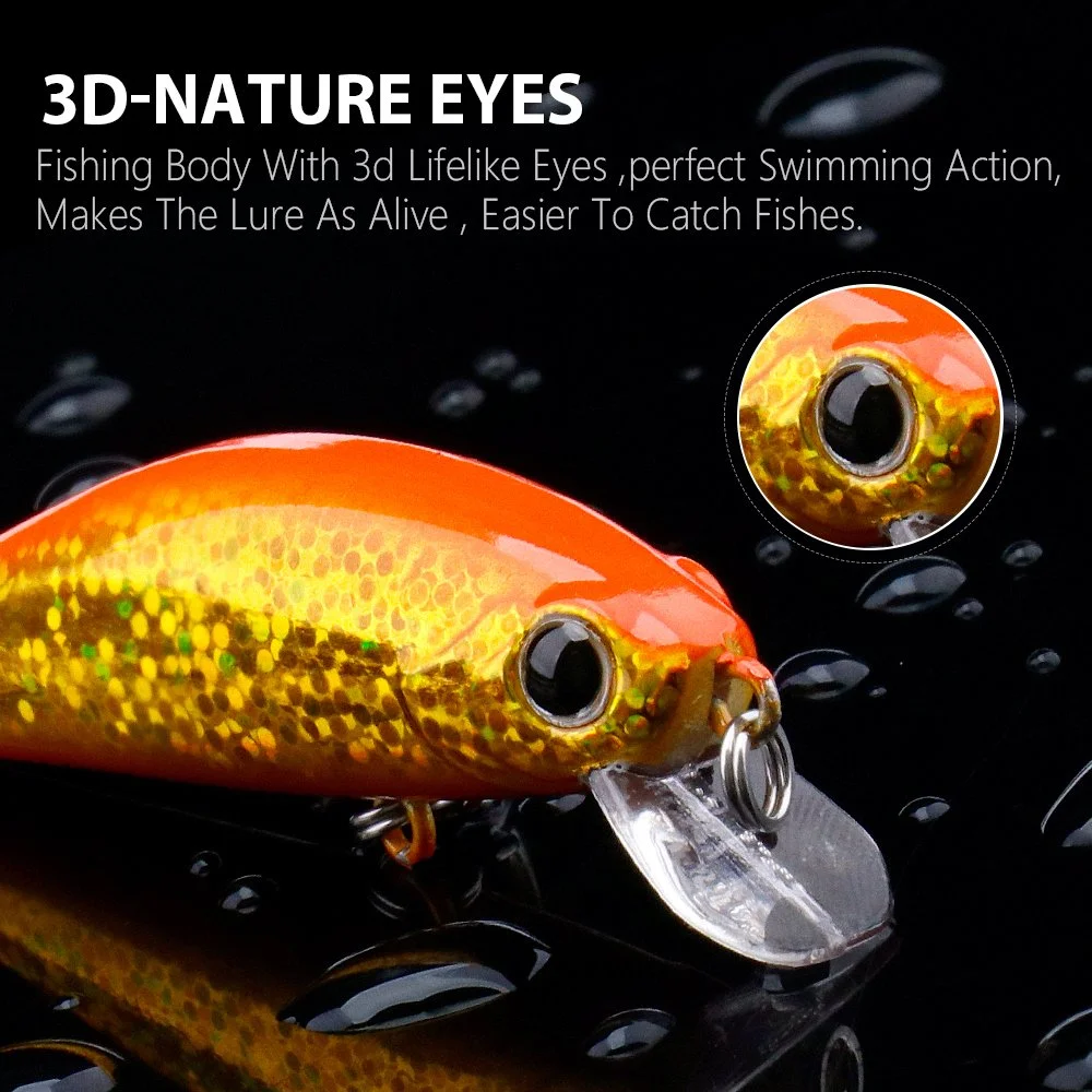 5pcs Sinking Minnow Fishing Lures Set – 2.16in 0.23oz Crankbaits with Tackle Box