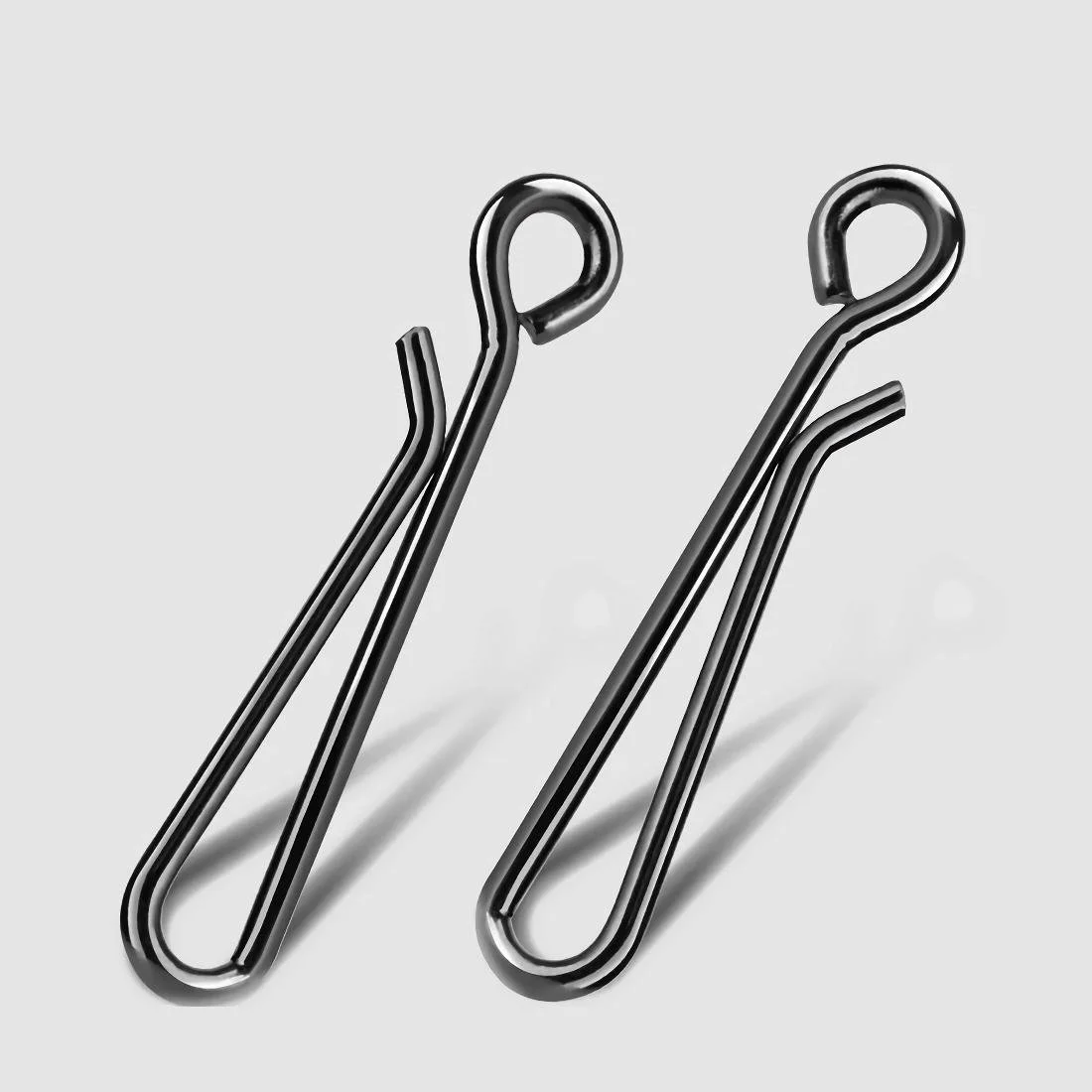 Fishing Lure Clips 100Pcs Stainless Steel Snap Connectors for Saltwater & Freshwater