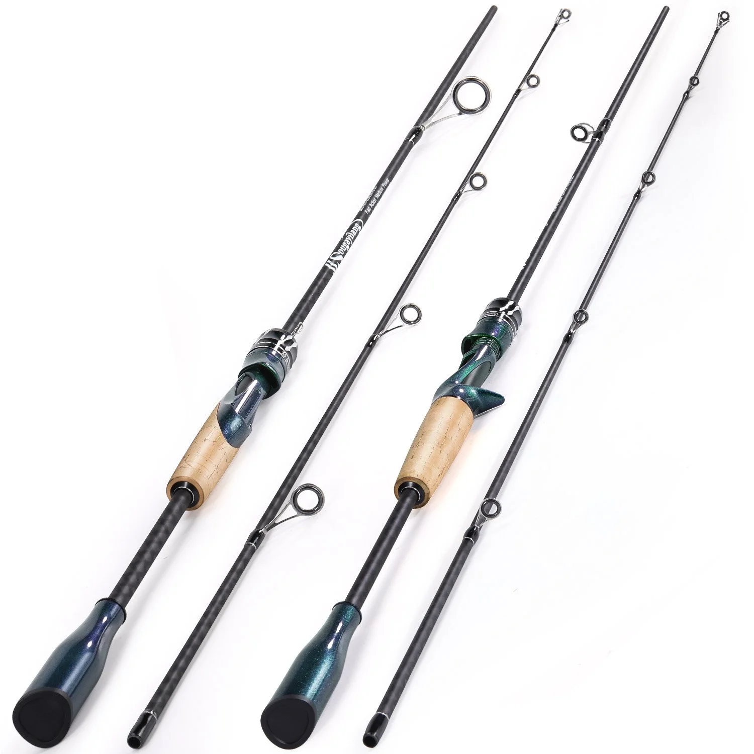 Lightweight 2-Section Carbon Fiber Fishing Rod for Freshwater Bass & Trout
