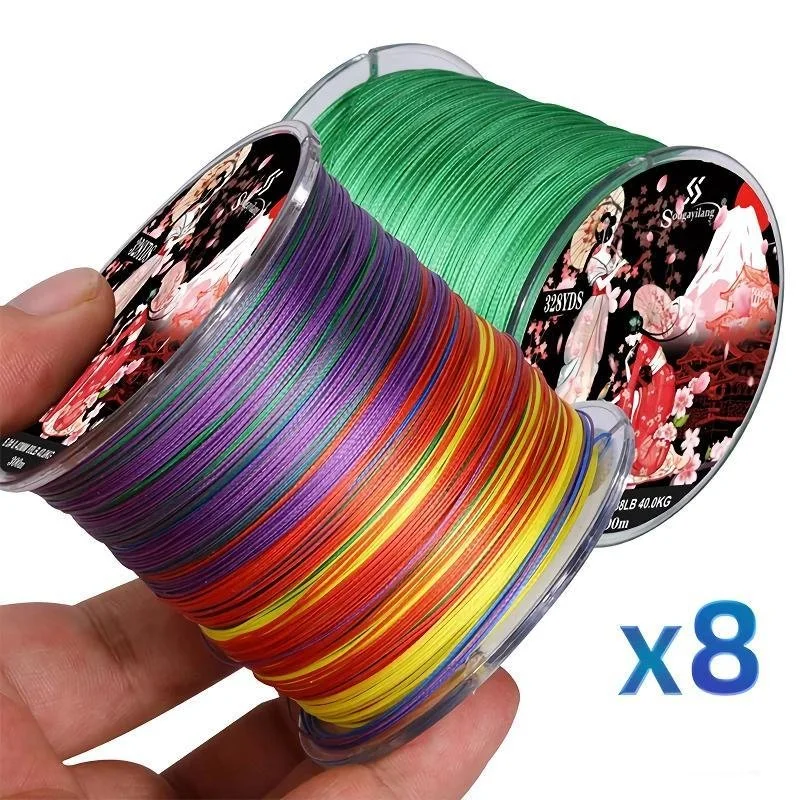 8 Strands Braided Fishing Line PE Multifilament Wire 300M