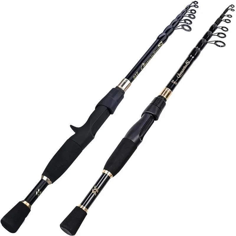 Ultralight Telescopic Carbon Fiber Fishing Rod Spinning & Casting 1.8-2.4m
