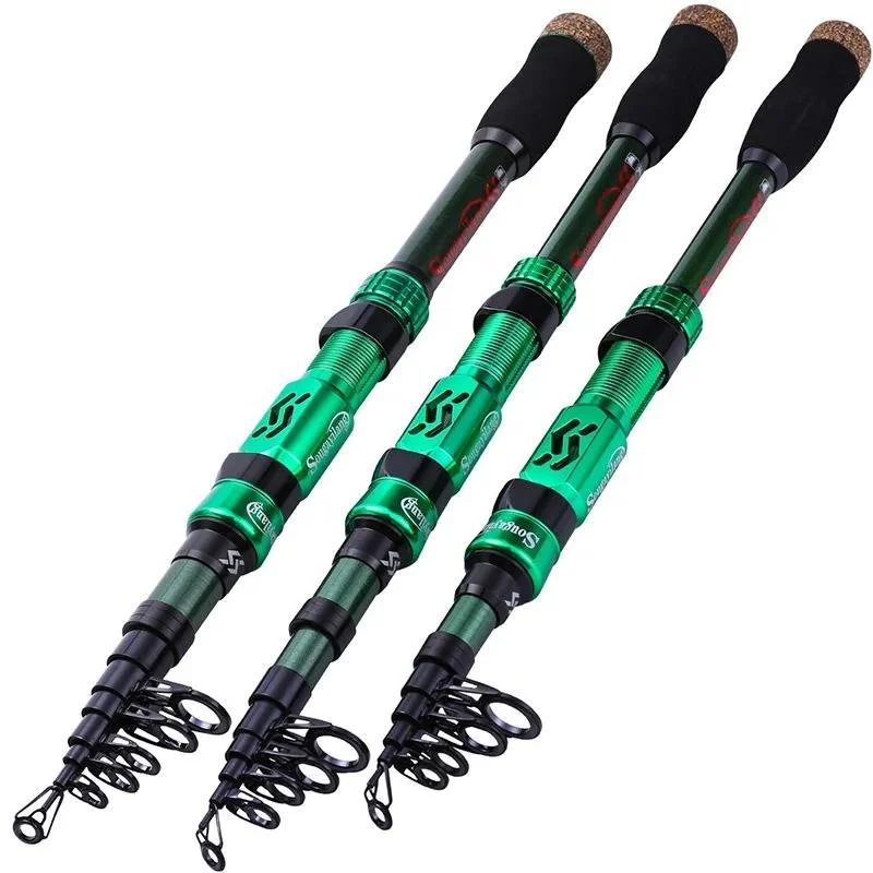 Telescopic Carbon Fiber Fishing Rod Portable Travel Spinning Pole
