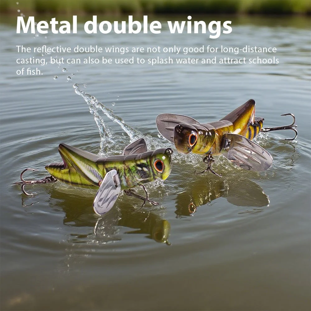 Topwater Insect Fishing Lure with Steel Wings