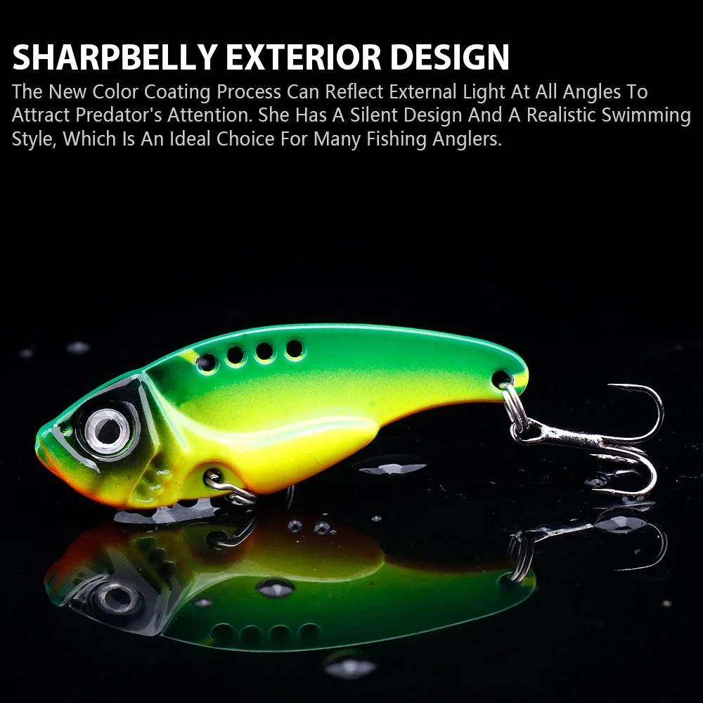 5-Pack Metal VIB Spinner Spoon Fishing Lure Set – 7g Sinking Baits