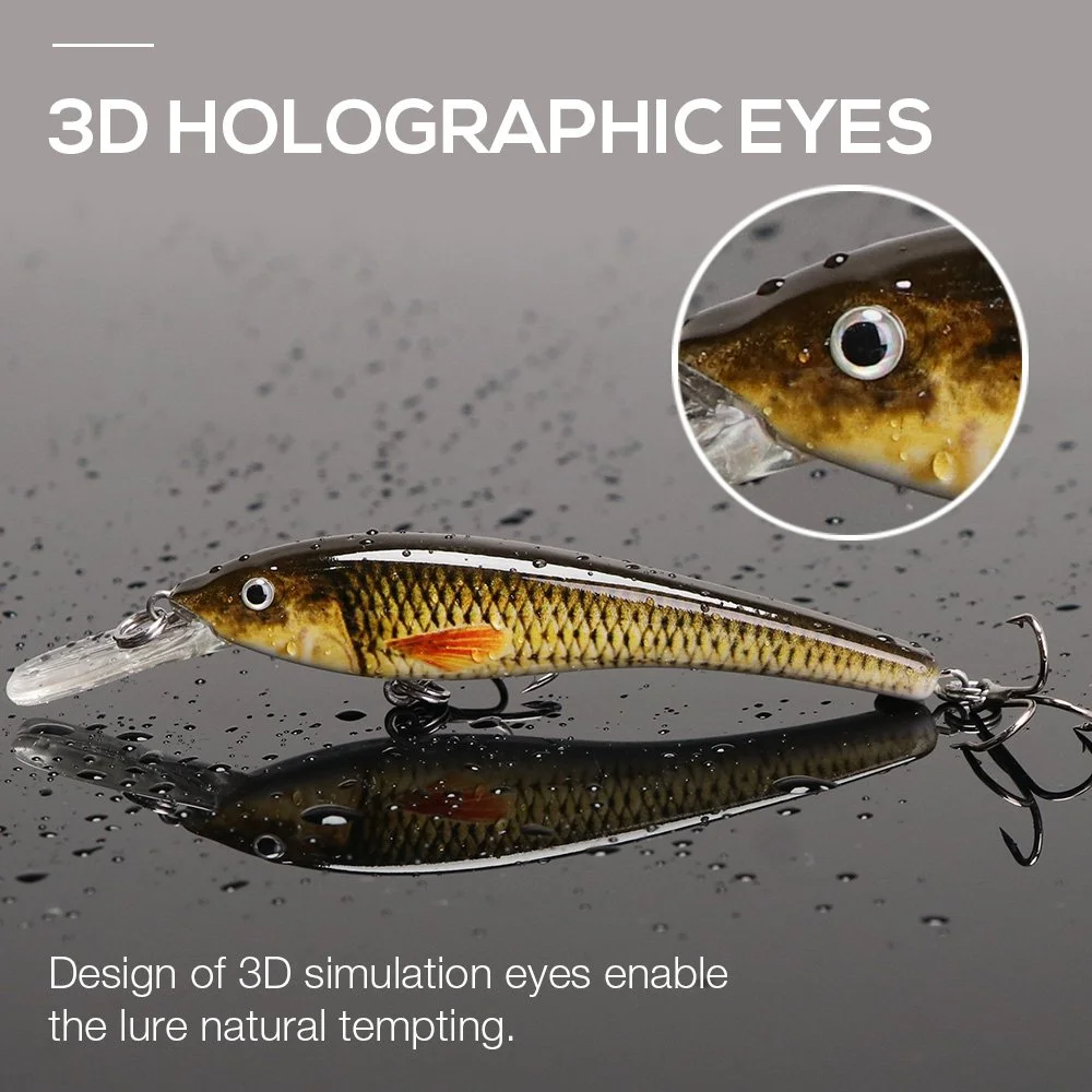 5pcs Floating Minnow Fishing Lure Set with Treble Hooks for Pike & Bass