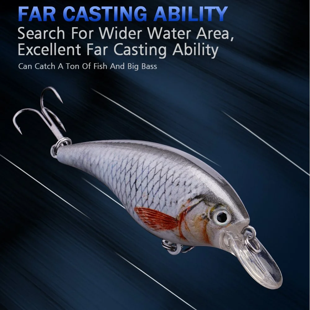 5-Piece Floating Crankbait Lure Set with Rattle for Pike & Bass