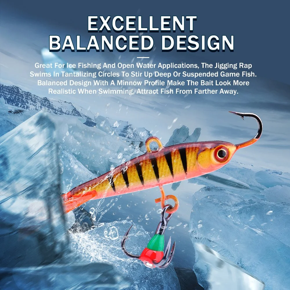 5-Piece Balanced Ice Jig Lure Set with 3D Eyes for Winter Fishing