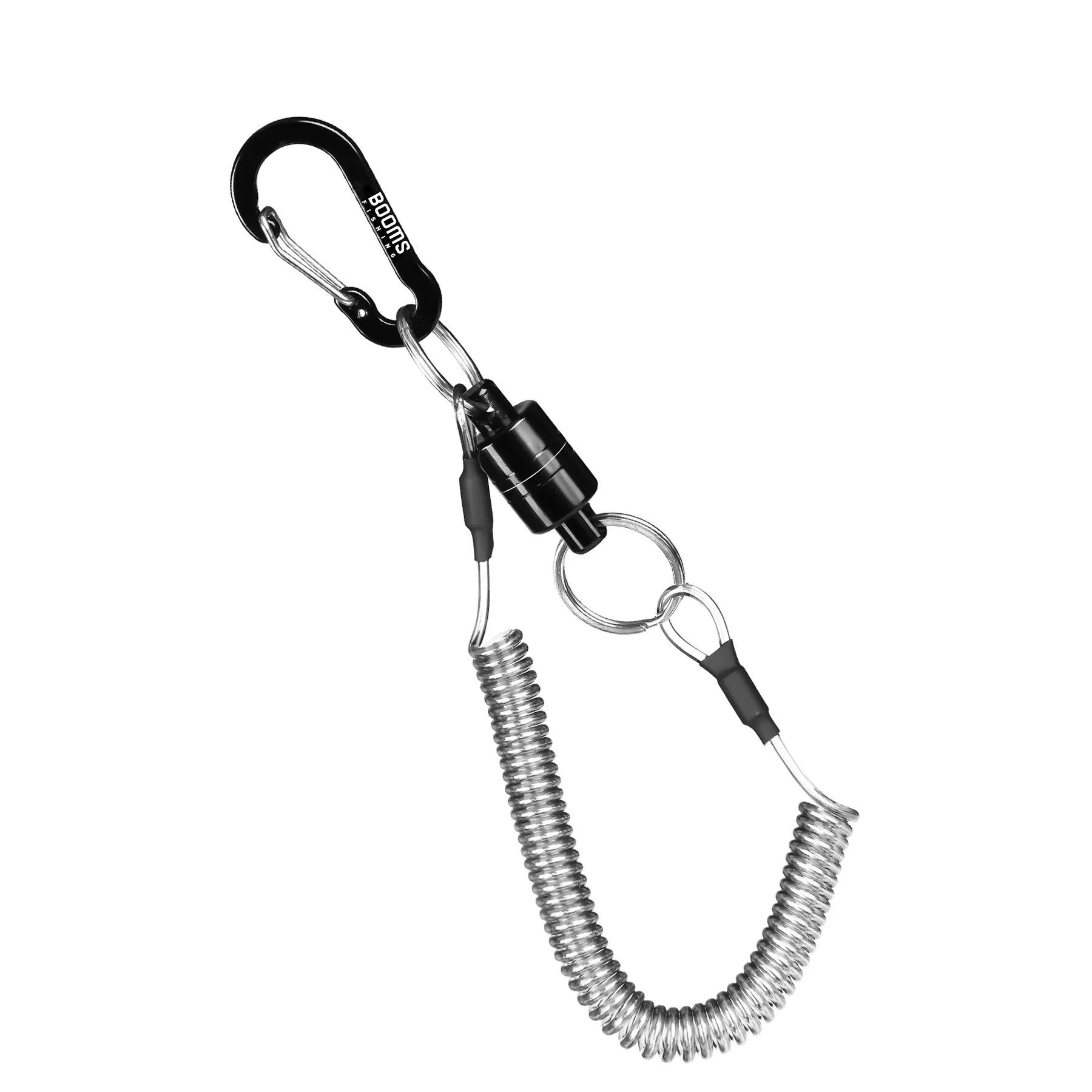 Fishing Magnetic Release Clip with Coil Lanyard & Aluminum Carabiner