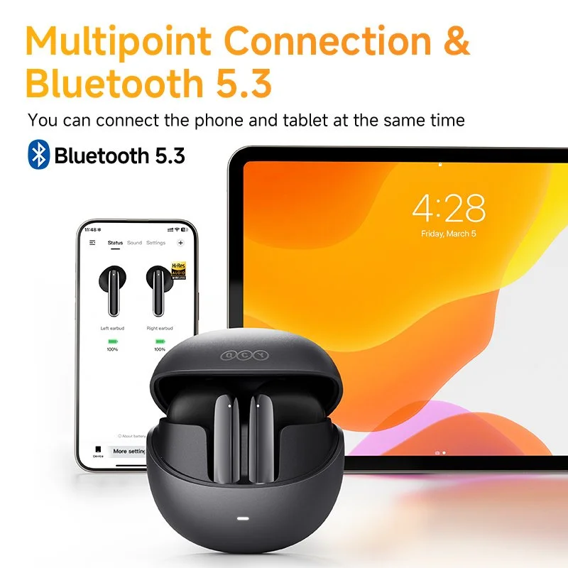 Adaptive ANC Hi-Res Wireless Earbuds with LDAC, Multipoint & 28-Hour Battery