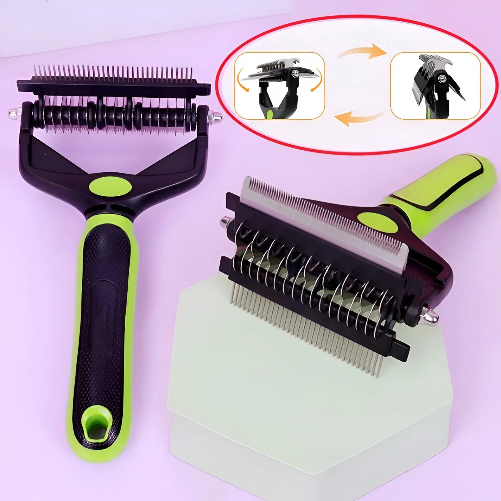 Foldable Pet Grooming Comb – Dog & Cat Hair Knot Remover Brush