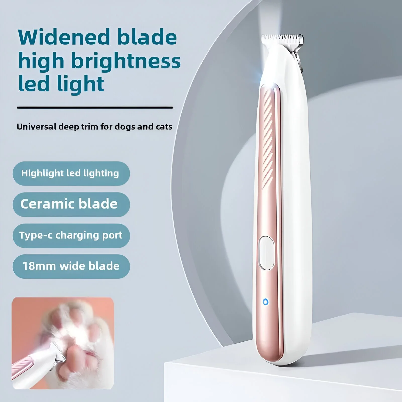 Smart Waterproof Pet Hair Trimmer for Dogs and Cats