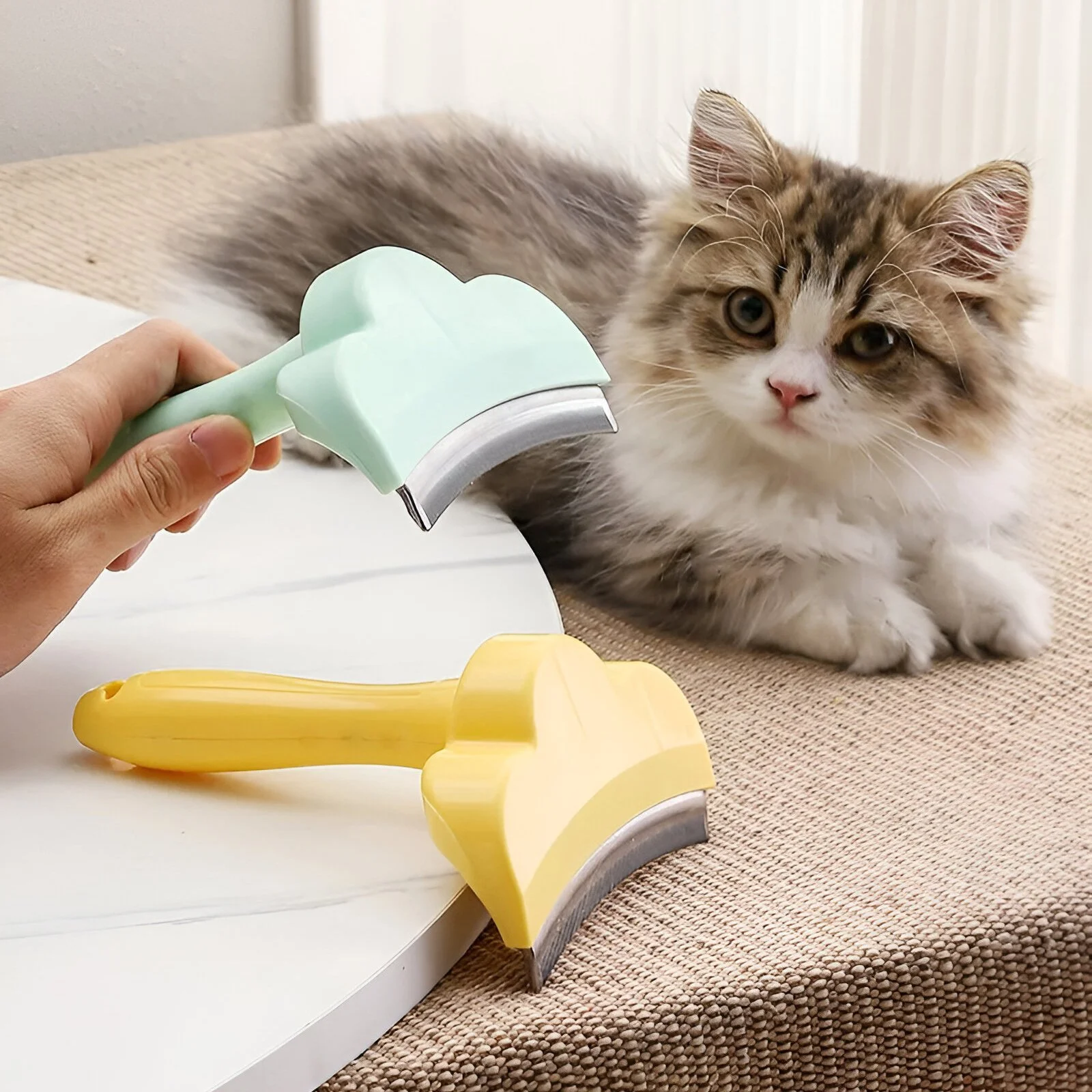 Stainless Steel Dog & Cat Grooming Comb Knife – Long Hair Pet Brush