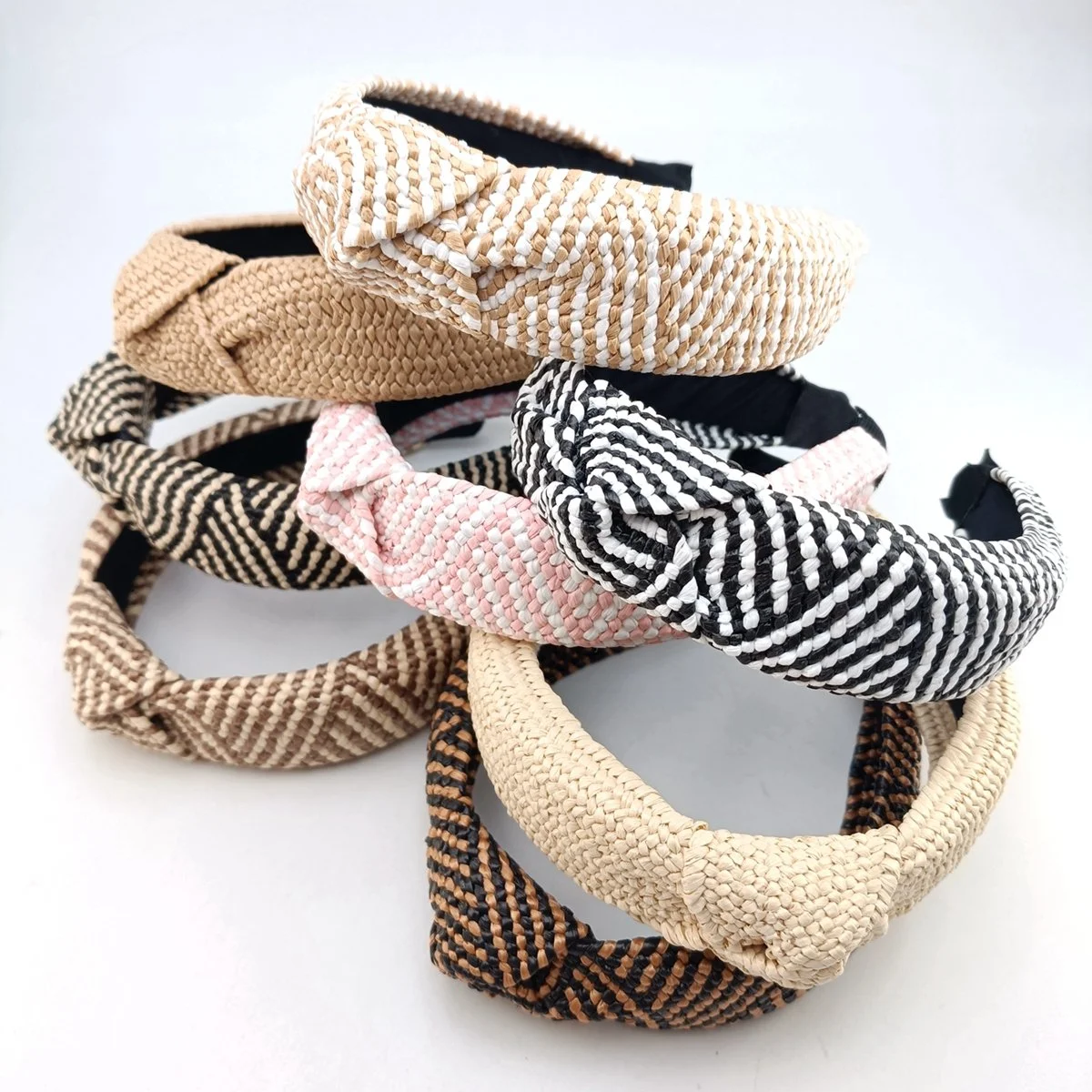 Trendy Woven Straw Knot Hair Hoop for Women