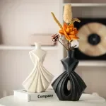 Elegant Ceramic Dress Form Vase - Abstract Fashion Sculpture Home Decor