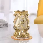 Gilt Frosted Porcelain Flower Vase – Vintage Ceramic Home Decor