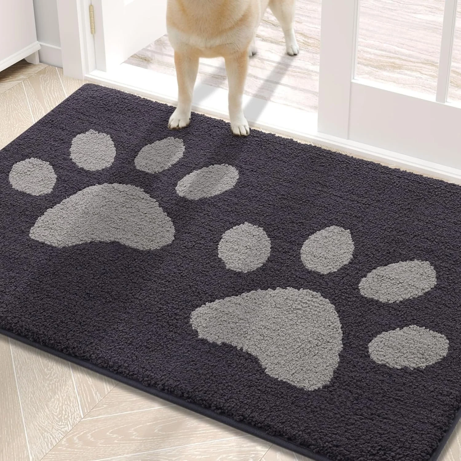 Quick Dry Chenille Mud Mat for Dogs – Absorbent Non-Slip Indoor Door Mat