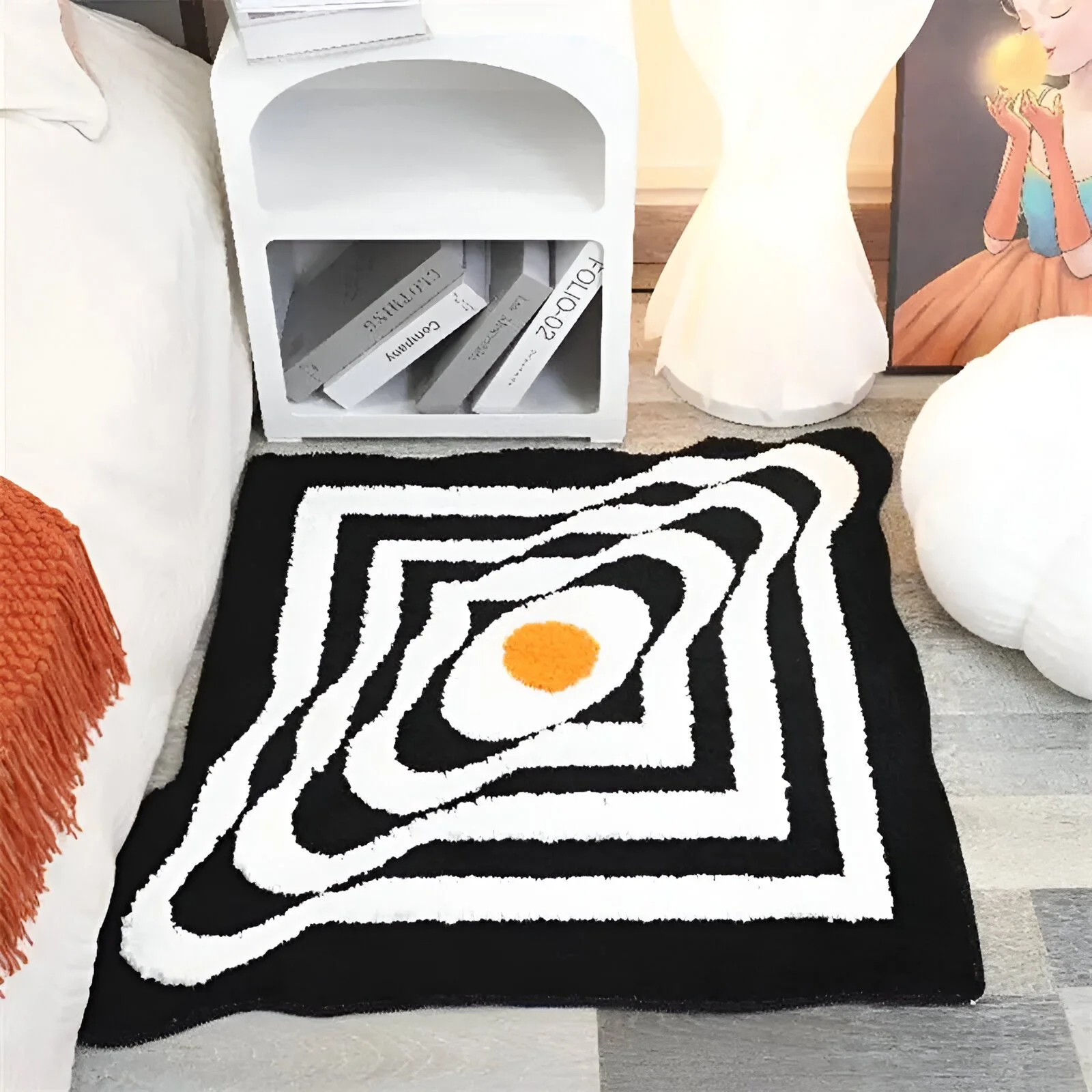 Modern Visual Illusion Square Rug