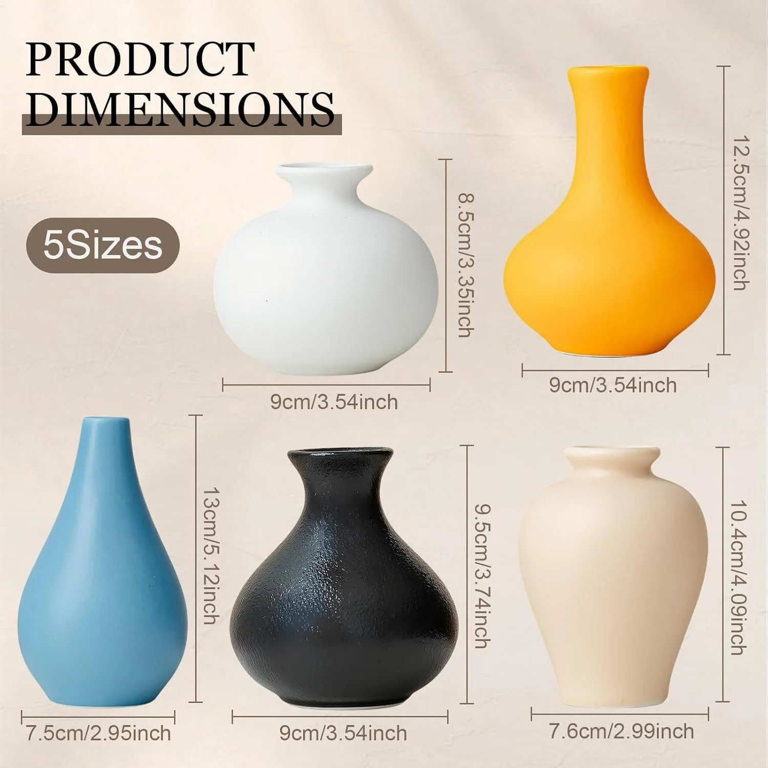 Ceramic Vase Set of 5