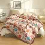 Floral Non-Slip Cotton Jacquard Sofa & Bed Throw Blanket