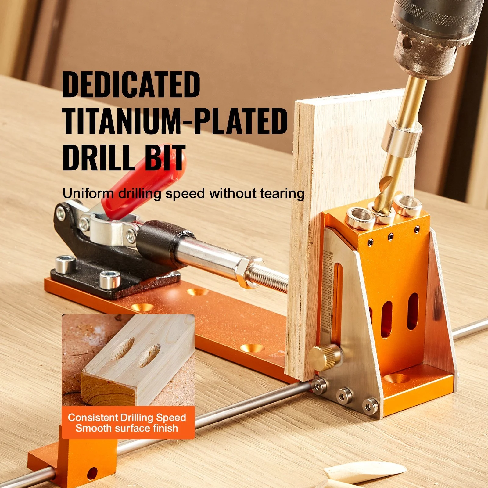 Adjustable Pocket Hole Jig Kit with Step Drills & Accessories – 30-Piece Set