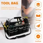 Heavy Duty Waterproof Electrician Tool Tote with Shoulder Strap