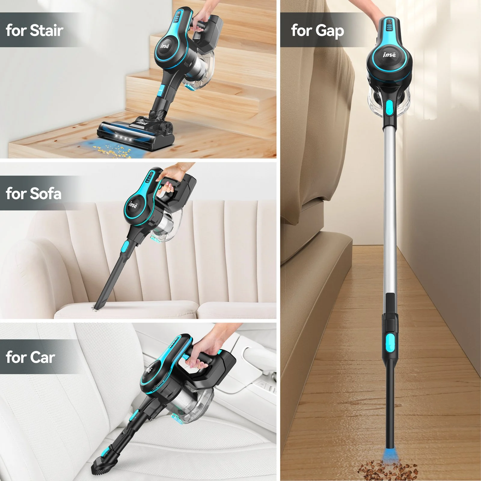 28KPa Cordless Stick Vacuum Cleaner 6-in-1 Lightweight Rechargeable product view 2