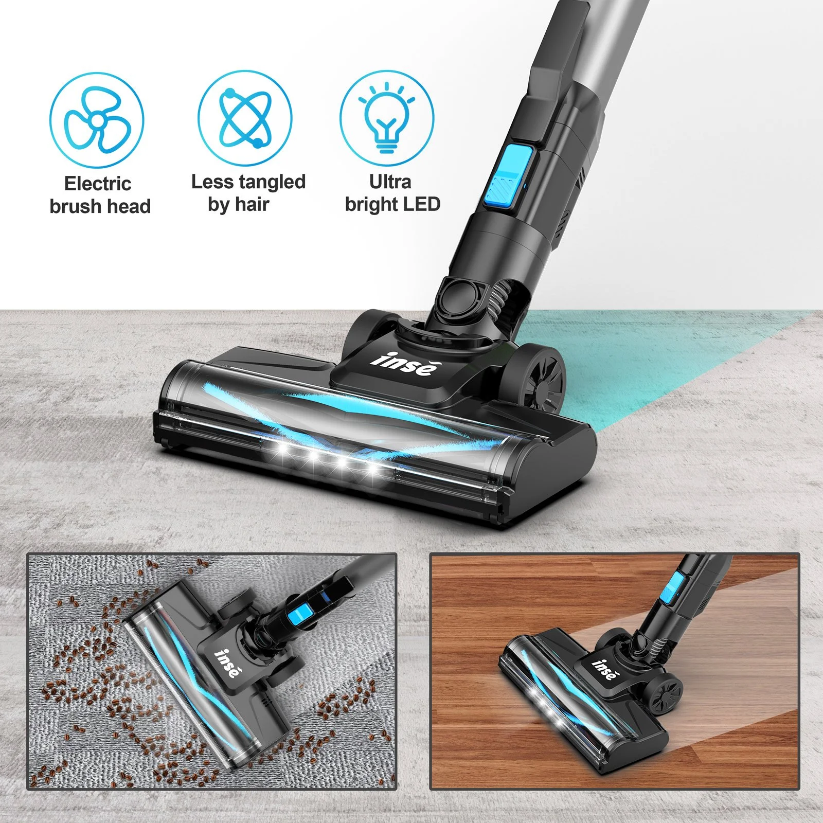 28KPa Cordless Stick Vacuum Cleaner 6-in-1 Lightweight Rechargeable product view 4