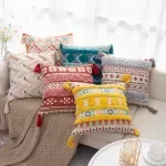 Vintage Bohemian Knit Cushion Cover - Soft Plaid Pillow Case for Home Decor